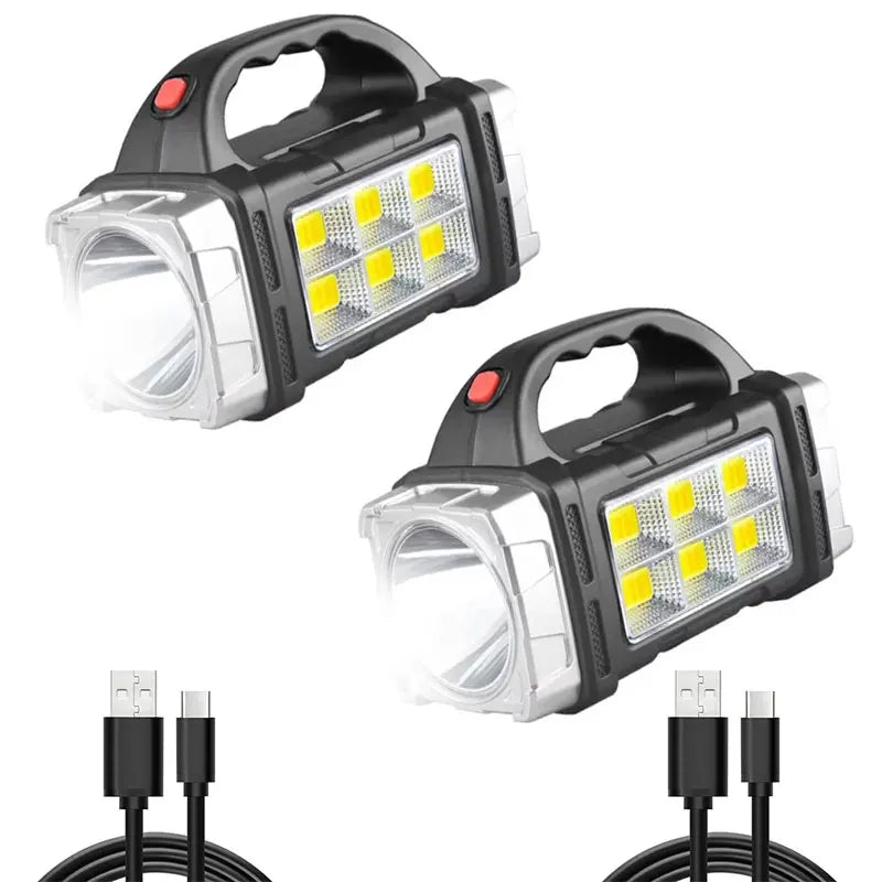 New Upgrade Rechargeable High Power Solar LED COB Flashlight With Power Bank Waterproof Multifunctional Hand Lamp For Outdoor by MVEnergo