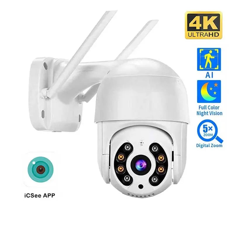 8MP 4K IP Camera 5MP Speed Dome Auto Tracking PTZ Camera Smart Home Outdoor Wireless WIFI Camera Surveillance Monitor by MVEnergo