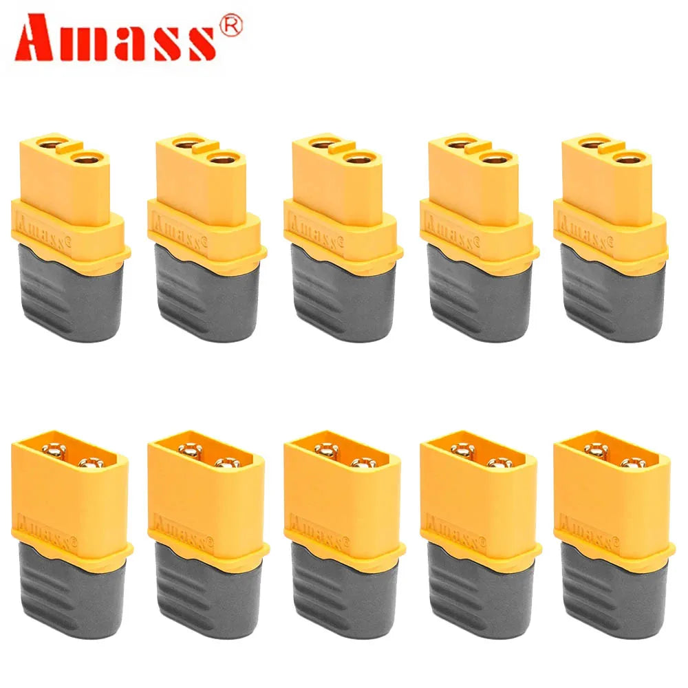 Amass XT30 / XT60 / XT90 Bullet Connectors – 10 pcs for RC Quadcopter, FPV Drone, LiPo Battery by MVEnergo