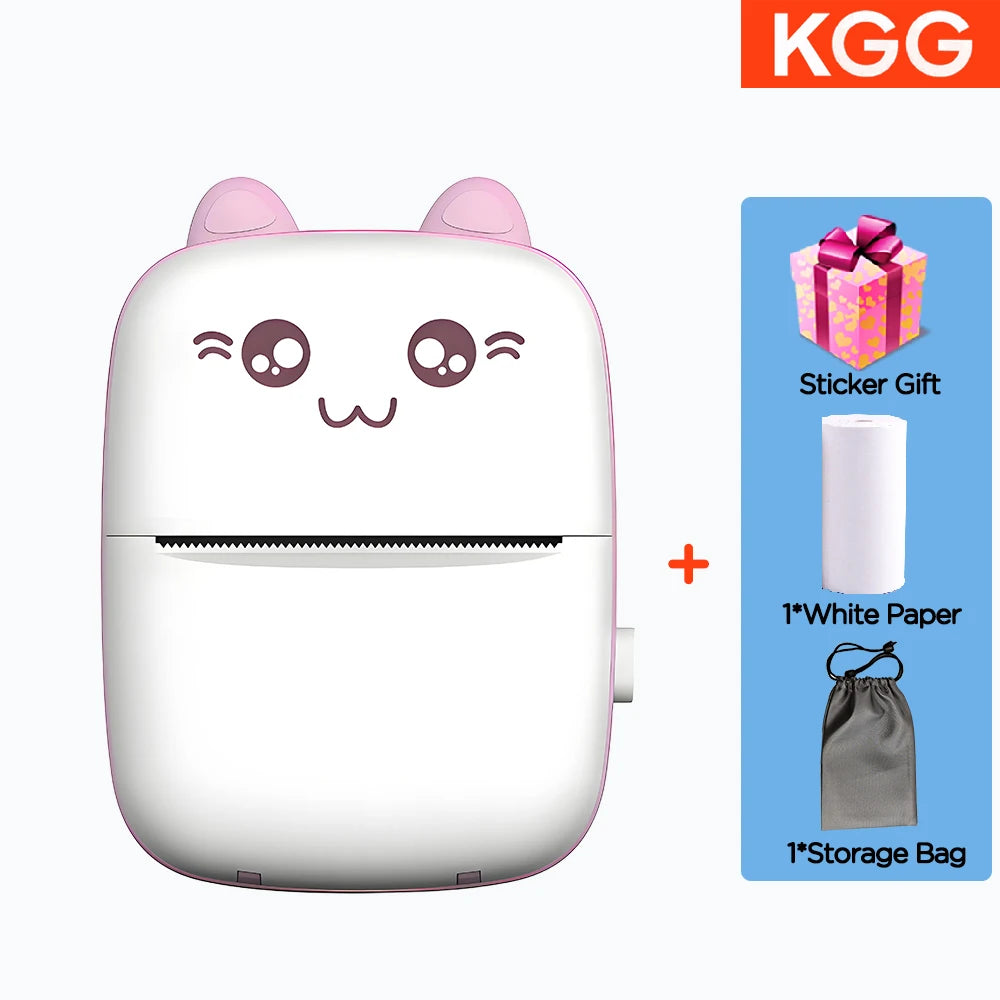 Mini Printer Portable Wireless Bluetooth Sticker Label Photo Memo Thermal Print Study Learn Printer Children Boys Girls Gifts
