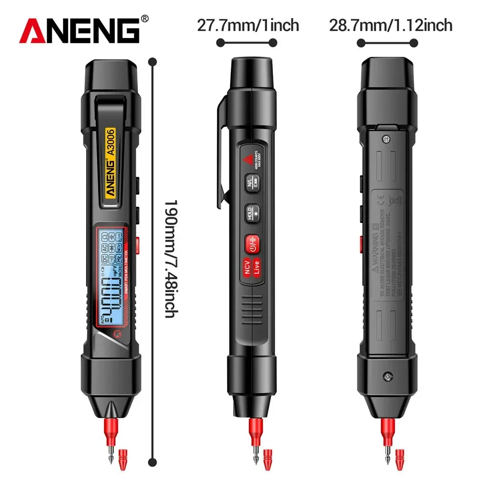 ANENG A3006 Mini Pen Type Multimeter Digital Professional 4000 Counts AC/DC Voltage Ohm Diode Capacitance Hz meter Tool by MVEnergo