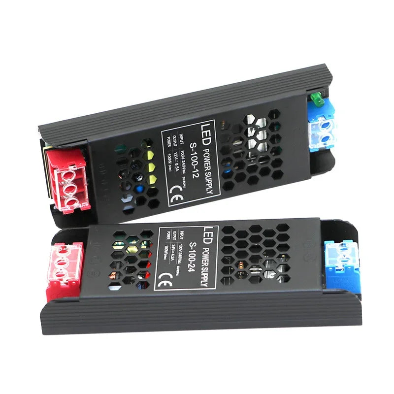 Constant Voltage Power Supply 48W 60W 100W 150W 200W 300W 400W Thin Driver For LED Strips DC 12V / 24V Lighting Transformers