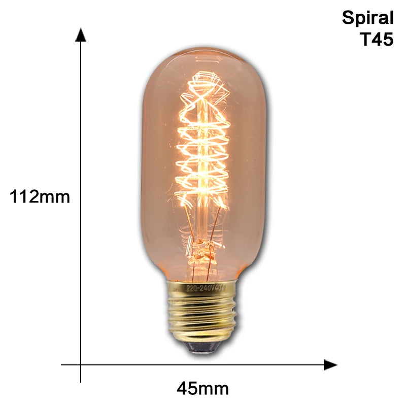 Retro Edison Light Bulb E27 40W 220V 110V Bedroom Industrial Loft Vintage Bulb For Home Decor Filament incandescent Edison Lamp by MVEnergo