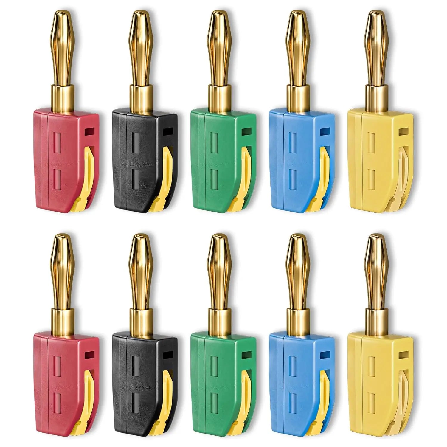 4mm Banana Plug High Current Quick Connect Gold-Plated 32A 10PCS Banana Connector by MVEnergo