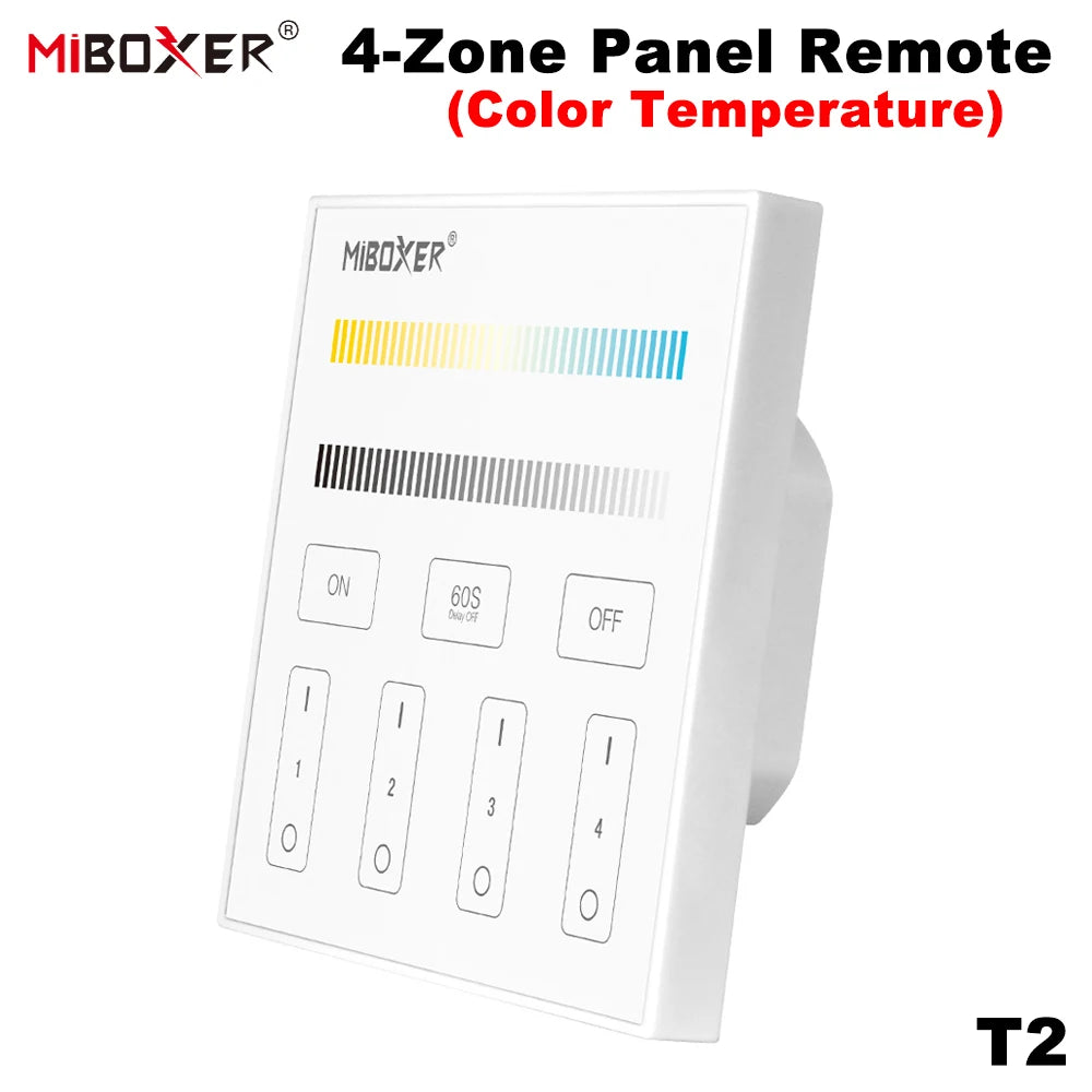 MiBoxer B0 B1 B2 B3 B4 B5 B8 T1 T2 T3 T4 P0 P1 P2 P3 P4 Brightness/CCT/RGB/RGBW/RGBCCT 2.4G Smart Panel Remote Controller Dimmer