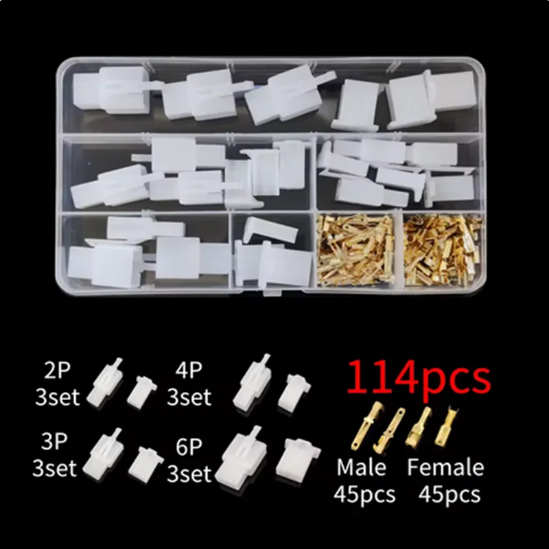 Car Motorcycle Electrical Connectors: 2.8mm 2 3 4 6 9 Pin Wire Terminal Hooks for Male & Female Terminals Assorted Kit by MVEnergo