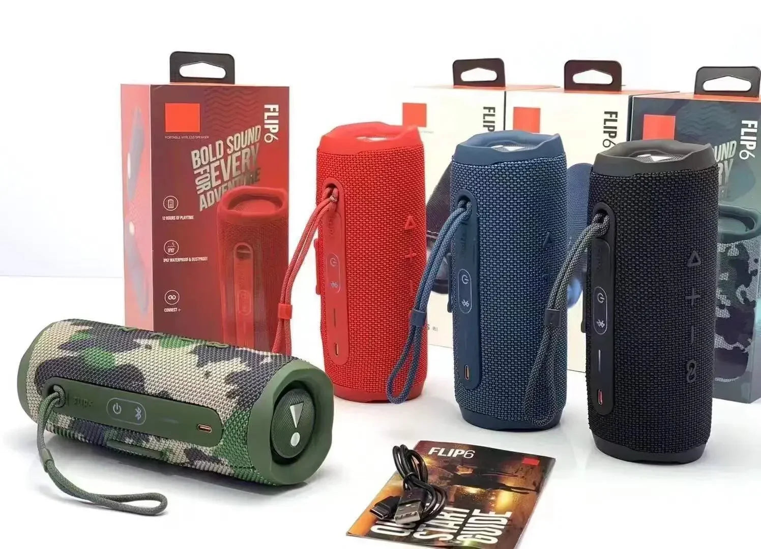 New Flip6 Bluetooth Audio Multi-FunctionTWS Audio Caixa De Som Outdoor Portable Subwoofer Wireless Home Theater Dual Speaker by MVEnergo