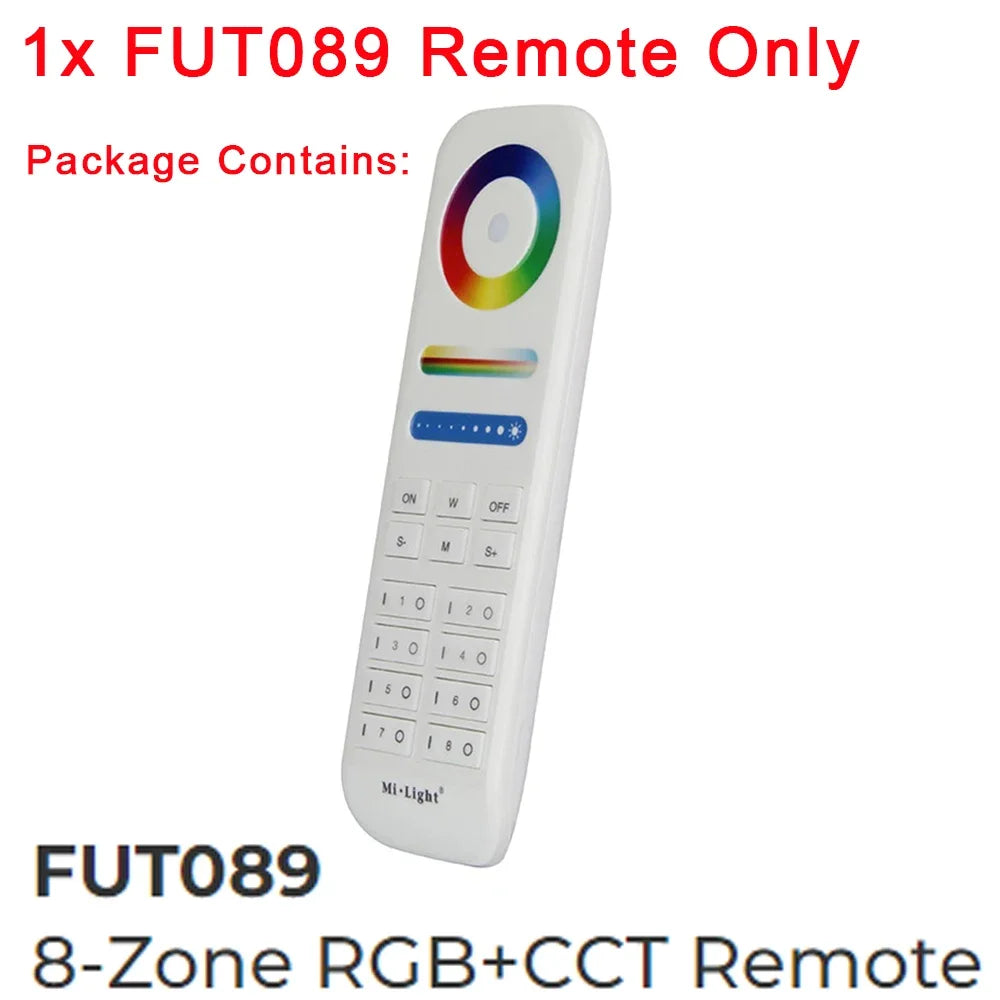 MiBoxer 2.4G Wireless Remote RGBCCT Controller FUT088 FUT089 FUT089B FUT089S FUT100 FUT092 FUT092B B3 T3 B4 T4 B0 B8 S2W+ C5 Y3