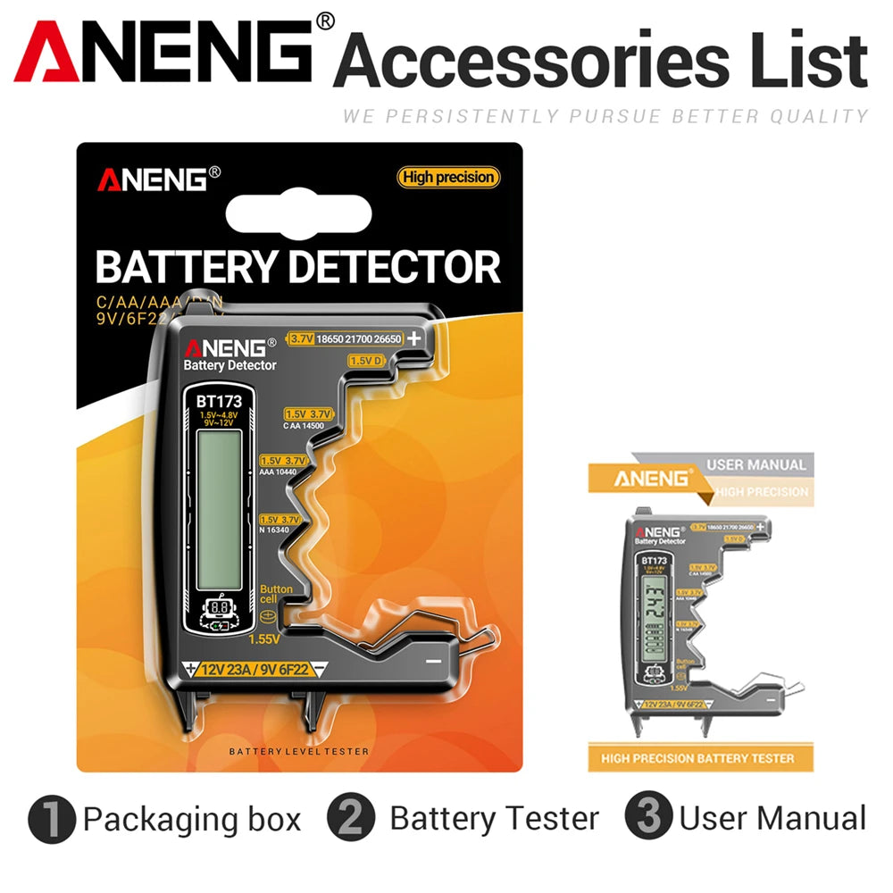 ANENG Intelligent Digital Multimeter Automotive Voltage Triode Tester SZ818+BT173 9V/12V Battery Digital Display Detector Tools by MVEnergo