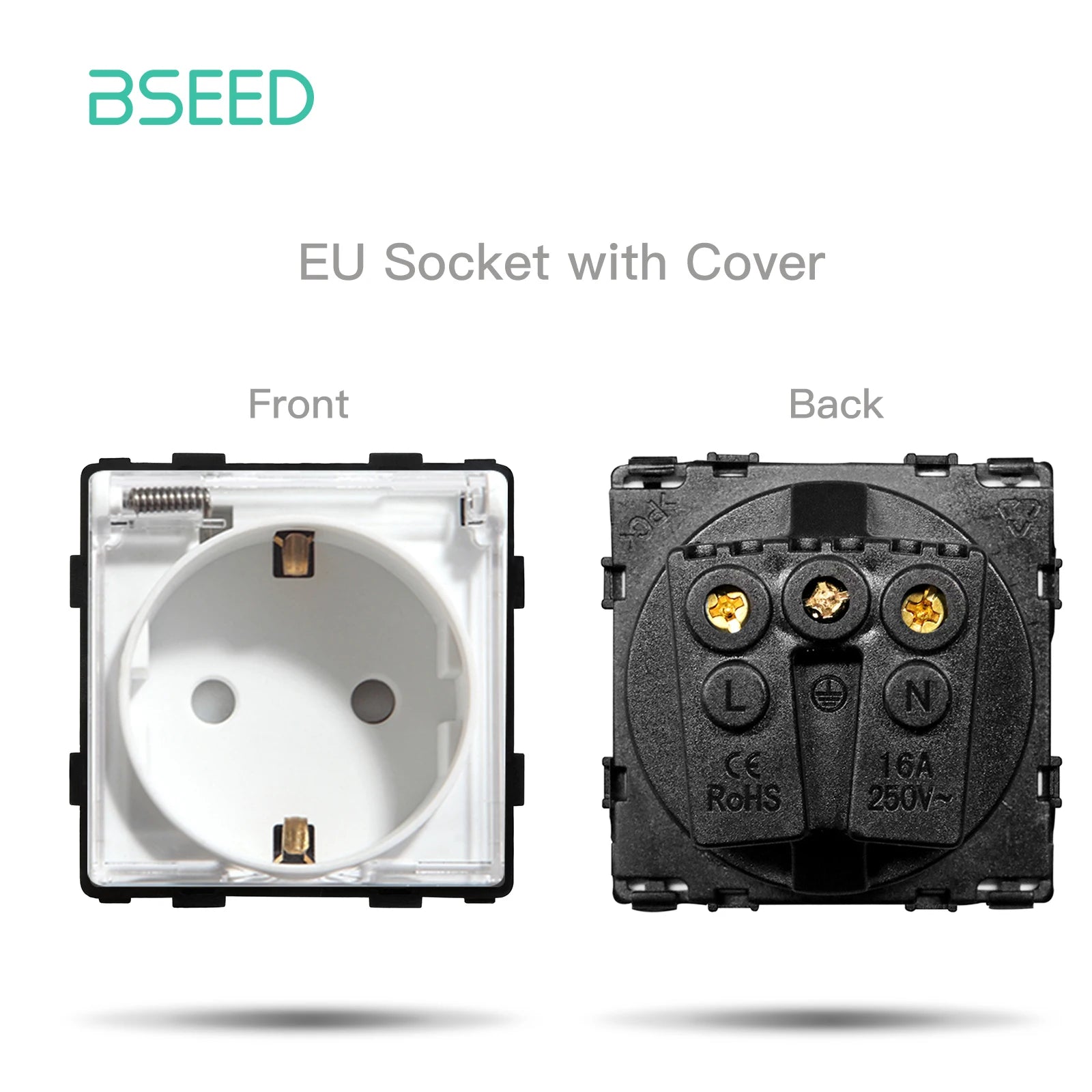BSEED 1/2/3Gang 1/2Way Wall Button Switch Wall Power Socket Electrical Outlets Part Glass Frame DIY Module Part Free Combination by MVEnergo