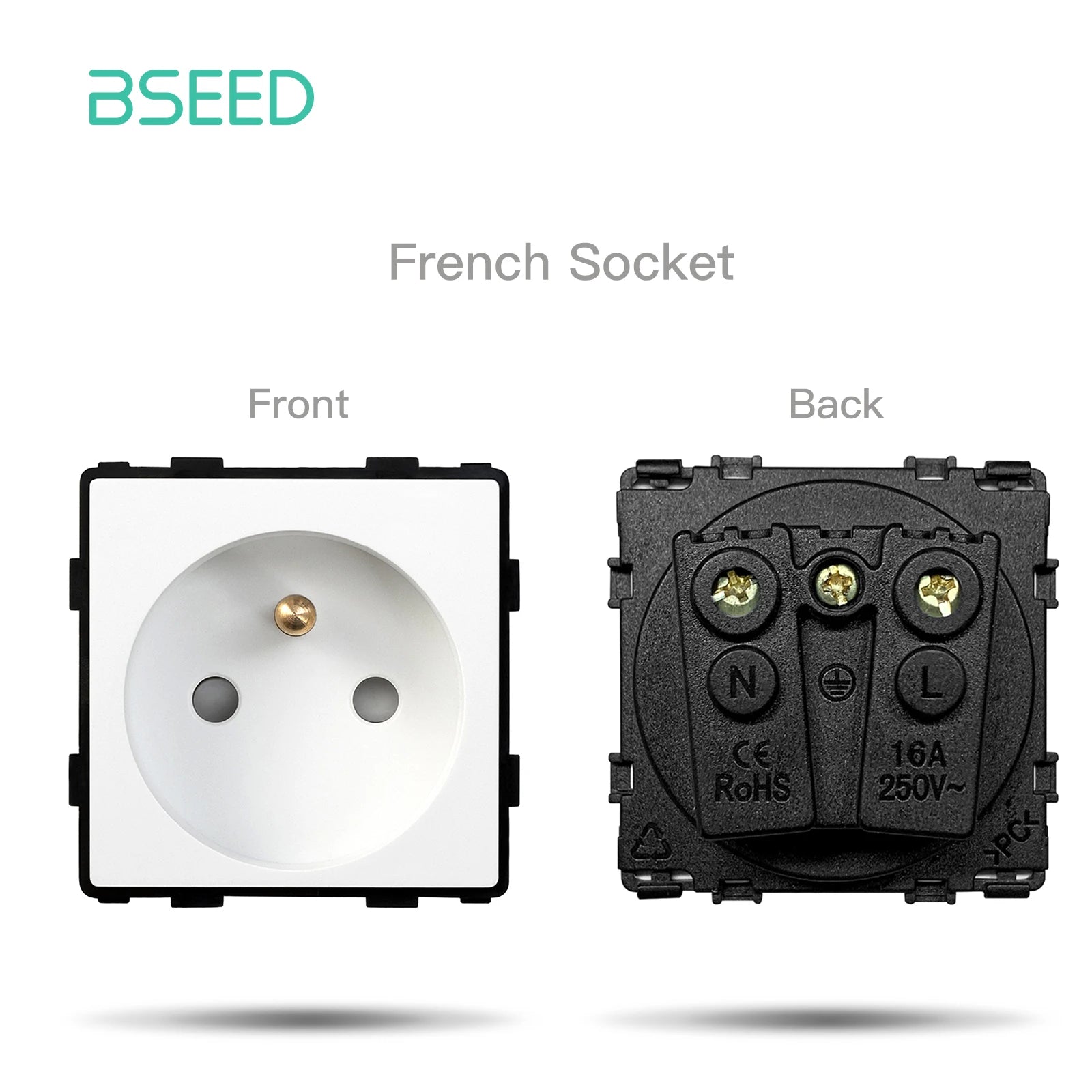 BSEED 1/2/3Gang 1/2Way Wall Button Switch Wall Power Socket Electrical Outlets Part Glass Frame DIY Module Part Free Combination by MVEnergo