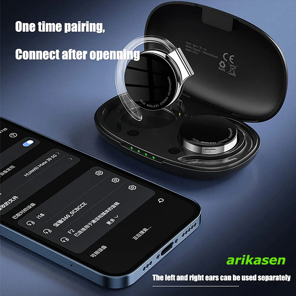 Open Ear Headphones TWS Wireless Bluetooth Earphones Noise Cancelling Microphones Headsets with Lights for Night Runnning Sport by MVEnergo