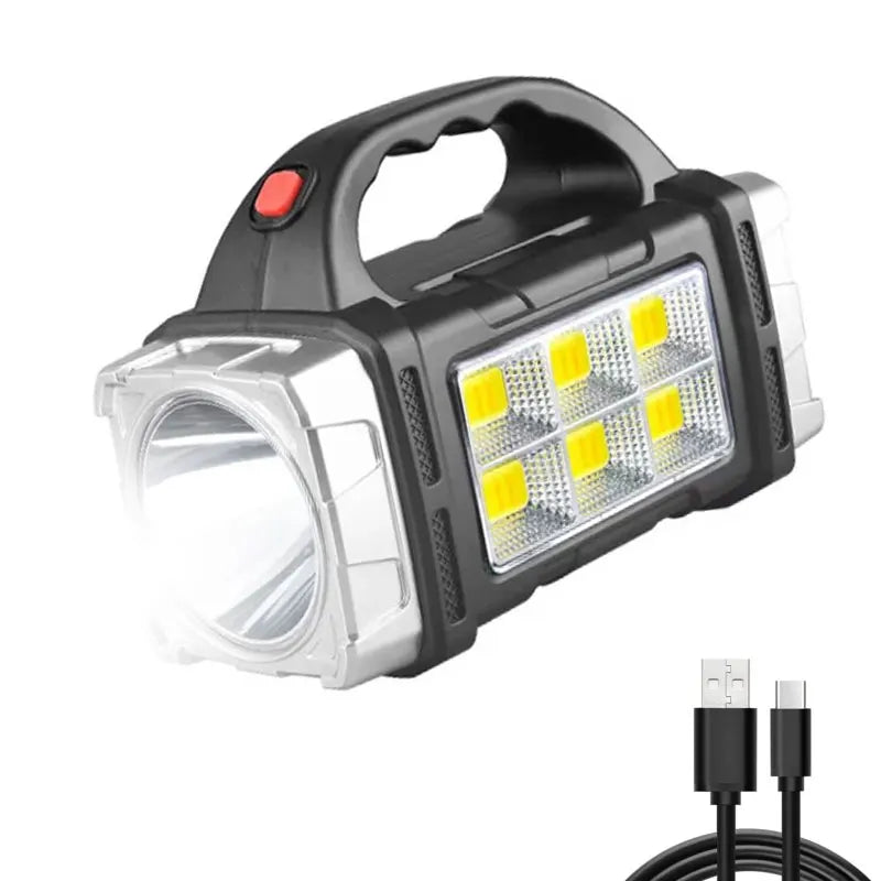 New Upgrade Rechargeable High Power Solar LED COB Flashlight With Power Bank Waterproof Multifunctional Hand Lamp For Outdoor by MVEnergo