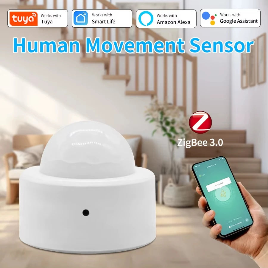 Tuya Zigbee PIR Motion Sensor Infrared Detector Mini Smart Human Body Sensor Remote Control Alarm Work with Alexa Smart Life App by MVEnergo