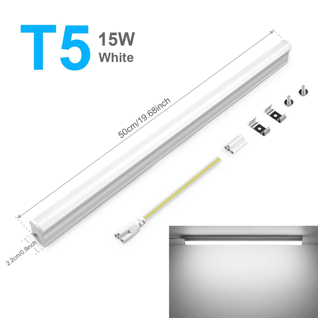 50CM T5 T8 Aluminum LED Light Tube 15W 25W LED Lamp Tube 220V For Desk Work Shop Garage Warehouse Kitchen Cabinet Lighting by MVEnergo