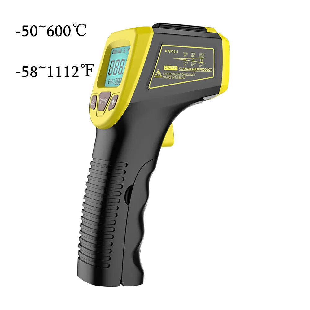 Digital Infrared Thermometer -50~600℃ / -58~1122℉ Contactless Temperature Tester IR Laser Pyrometer LCD Non-Contact Pyrometer by MVEnergo