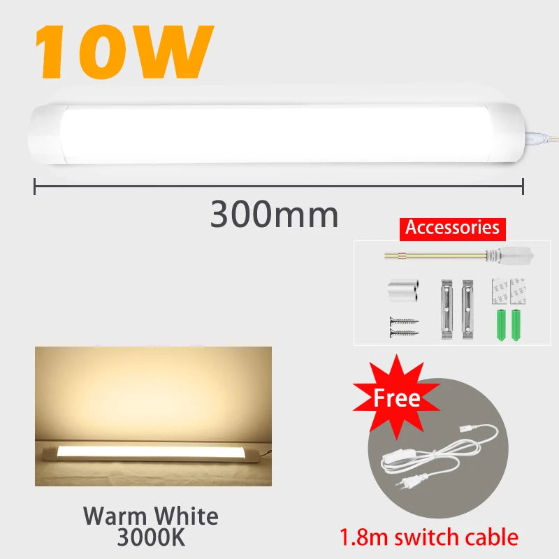 led Lights Kitchen under cabinet Lamp A85-220V 10w 20w super bright Led Tube With 1.8m switch line For Home Bedroom Indoor Lamps by MVEnergo