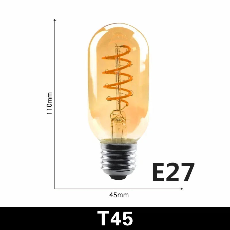 E14 E27 Spiral Light G80 G95 G125 LED Filament Bulb 220V 4W 2200K Retro Vintage Lamps Decorative Lighting Dimmable Edison Lamp by MVEnergo