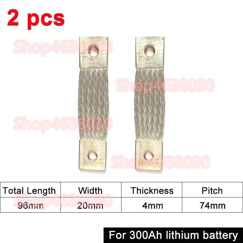 230Ah 280Ah 300Ah 12V Busbar Lifepo4 Battery Flexible Copper Connector 56mm 74mm for Lifepo4 Battery Use 1/2/3/4/8pcs