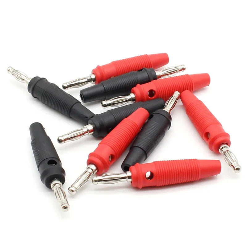 10Pcs/lot Red and Black 4mm Solderless Side Stackable Banana Plug by MVEnergo