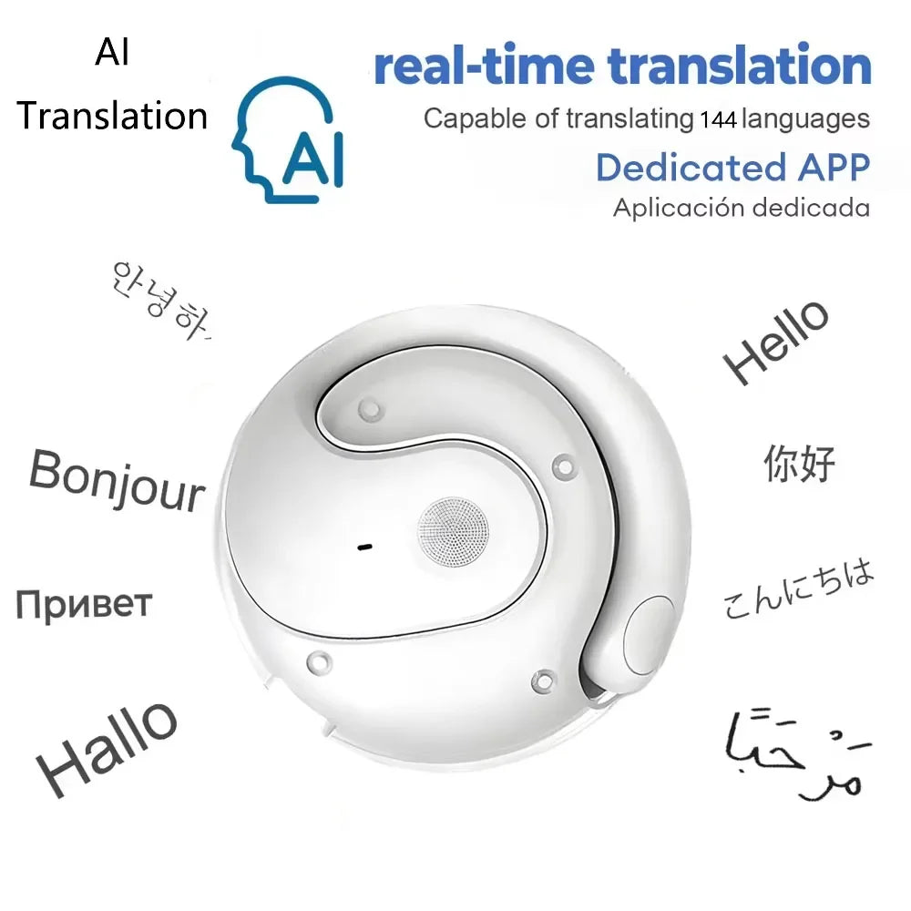 144-Language AI Translation Headphones: Wireless Ear-Hook Style for Real-Time Communication During Travel by MVEnergo