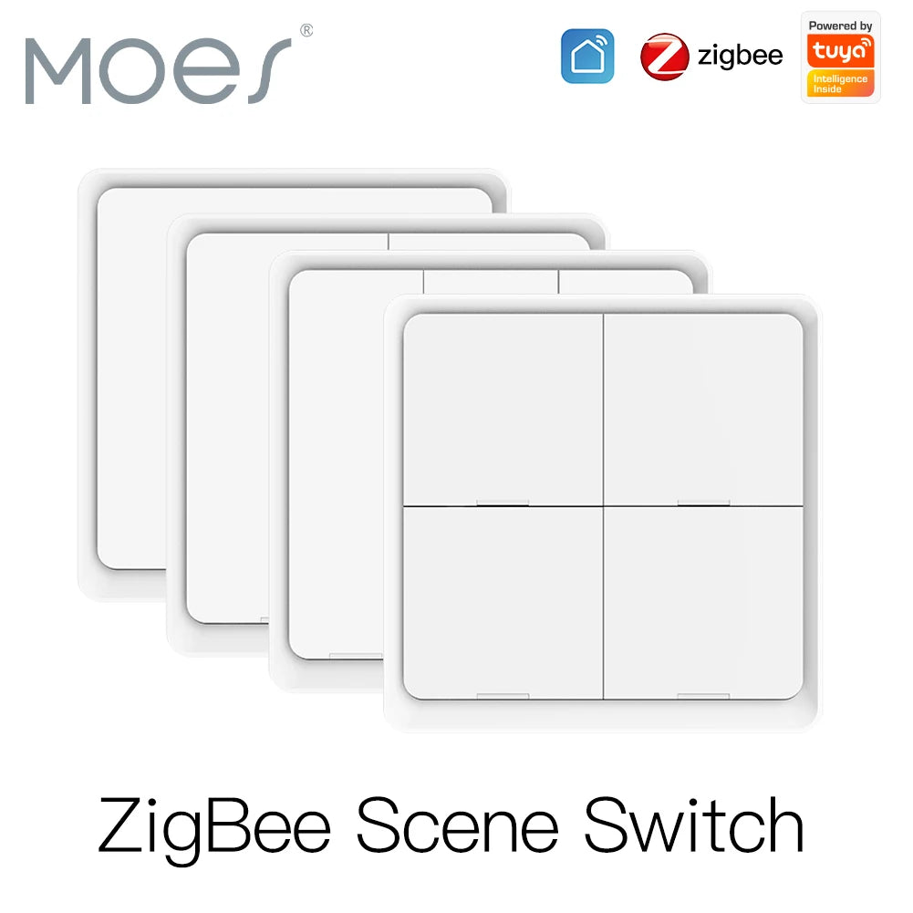 Moes ZigBee Wireless Scene Switch 12 control modes Handheld Push Button 2MQTT Setup Home Automation Scenario Tuya Smart Devices by MVEnergo