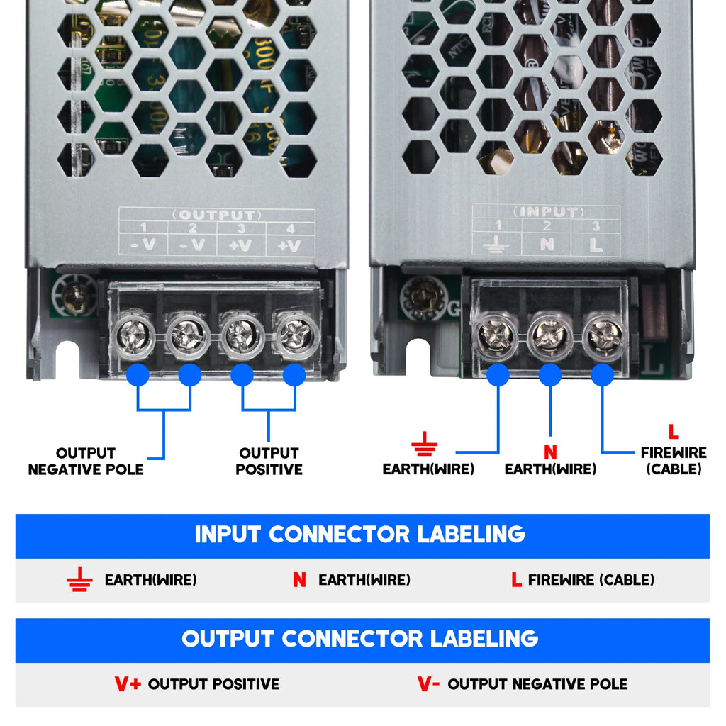 12V 24V Power Supply for LED Strip AC176-264V Ultra Thin Lighting Transformers 60W 100W 200W 300W 400W LED Driver Power Adapter