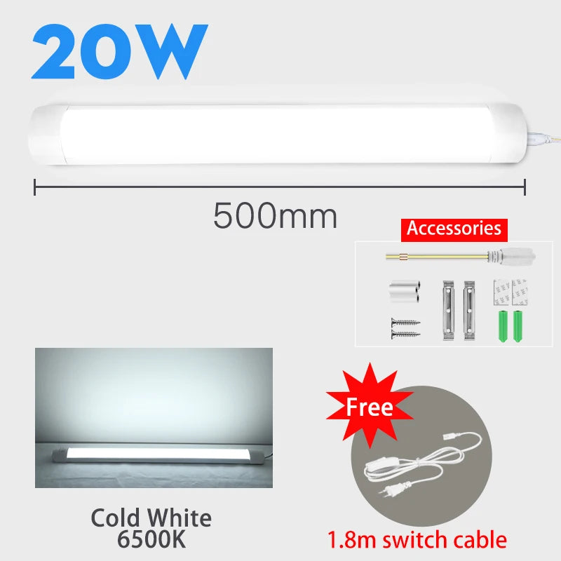 led Lights Kitchen under cabinet Lamp A85-220V 10w 20w super bright Led Tube With 1.8m switch line For Home Bedroom Indoor Lamps by MVEnergo