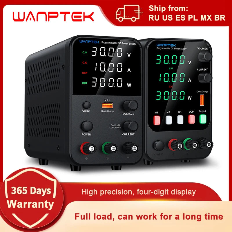 Wanptek Laboratory Power Supply 30V 5A 30V 10A 60V 5A 120V 3A Adjustable with USB fast Charging Regulator DC Power Supply by MVEnergo
