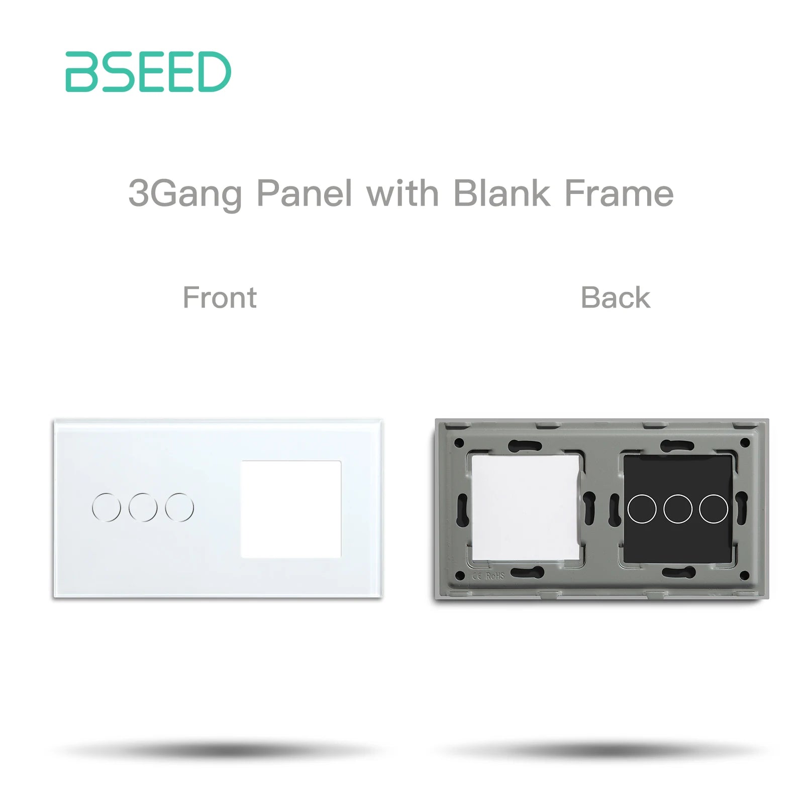 BSEED 1/2/3Gang Smart Zigbee Switches Function Part Touch Glass Front Panel EU Wall Socket Smart Plug DIY Parts Free Combination by MVEnergo