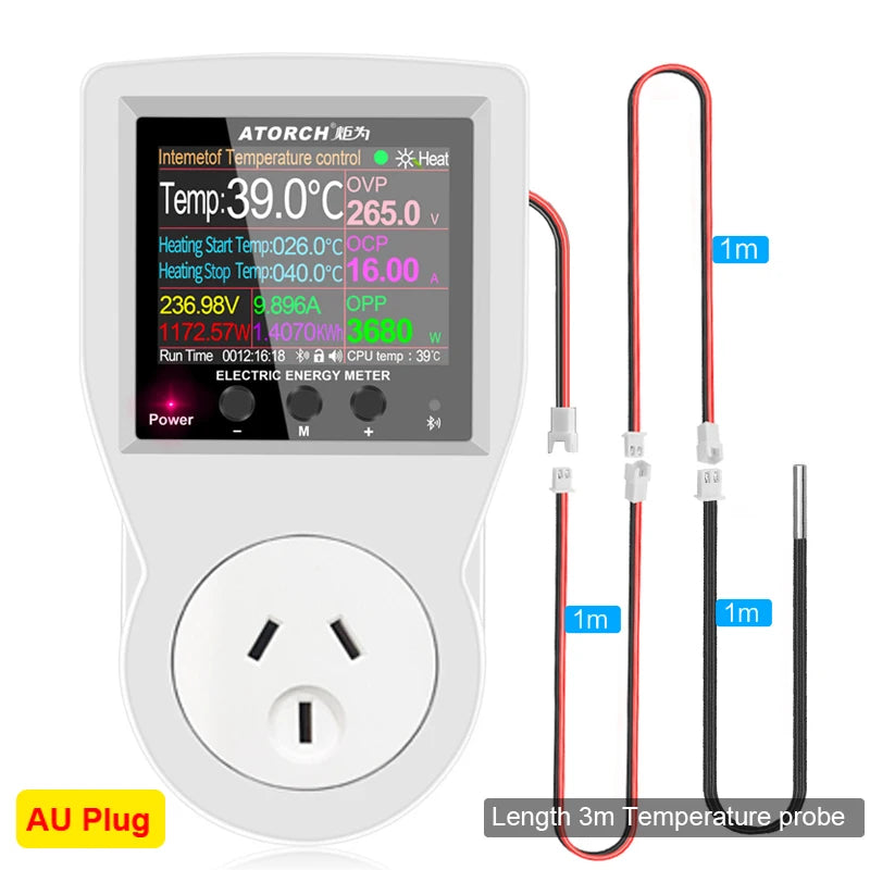 16A AC220V Tuya WIFI Digital Thermostat Socket Incubator Temperature Controller With Timer Switch Cooling Heating 3M NTC Sensor by MVEnergo