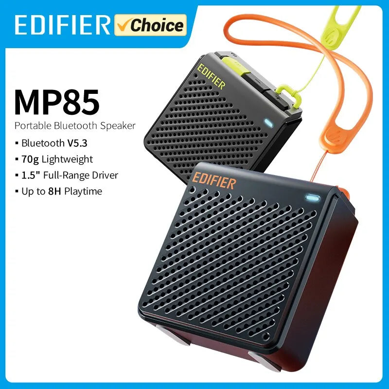 Edifier MP85 Portable Bluetooth Speakers Camping Walking Speaker Wireless Stereo 70g Lightweight 8H Playback Waterproof by MVEnergo