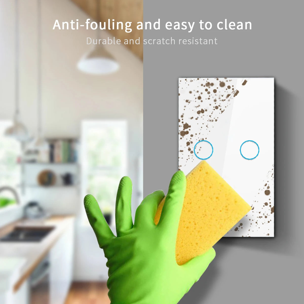 EU US Wall Touch Switch Crystal Tempered Glass Panel Light Switches 1/2/3 Gang 1 Way LED Indicator Sensor Electrical Button by MVEnergo