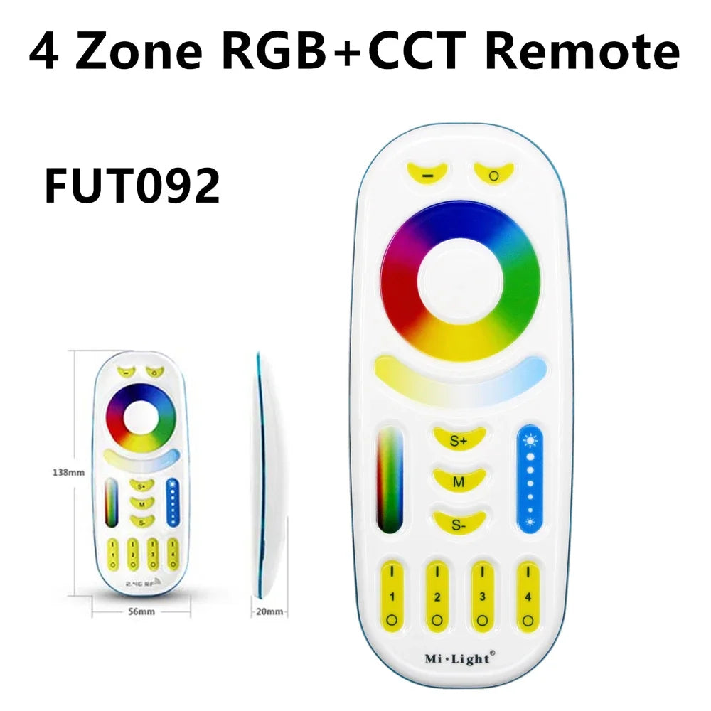MiBoxer 2.4G Wireless RGBCCT LED Panel Remote FUT100 FUT092 FUT092B B3 T3 B4 T4 B0 B8 S2W+ C5 Y3 FUT088 FUT089 FUT089B FUT089S
