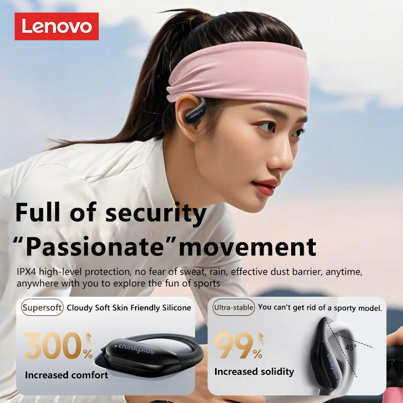 New Lenovo XT55 Bluetooth 5.4 Wireless Earphones Long Battery Life HiFI Stereo Headphone Noise Cancelling Sport Headset With Mc by MVEnergo