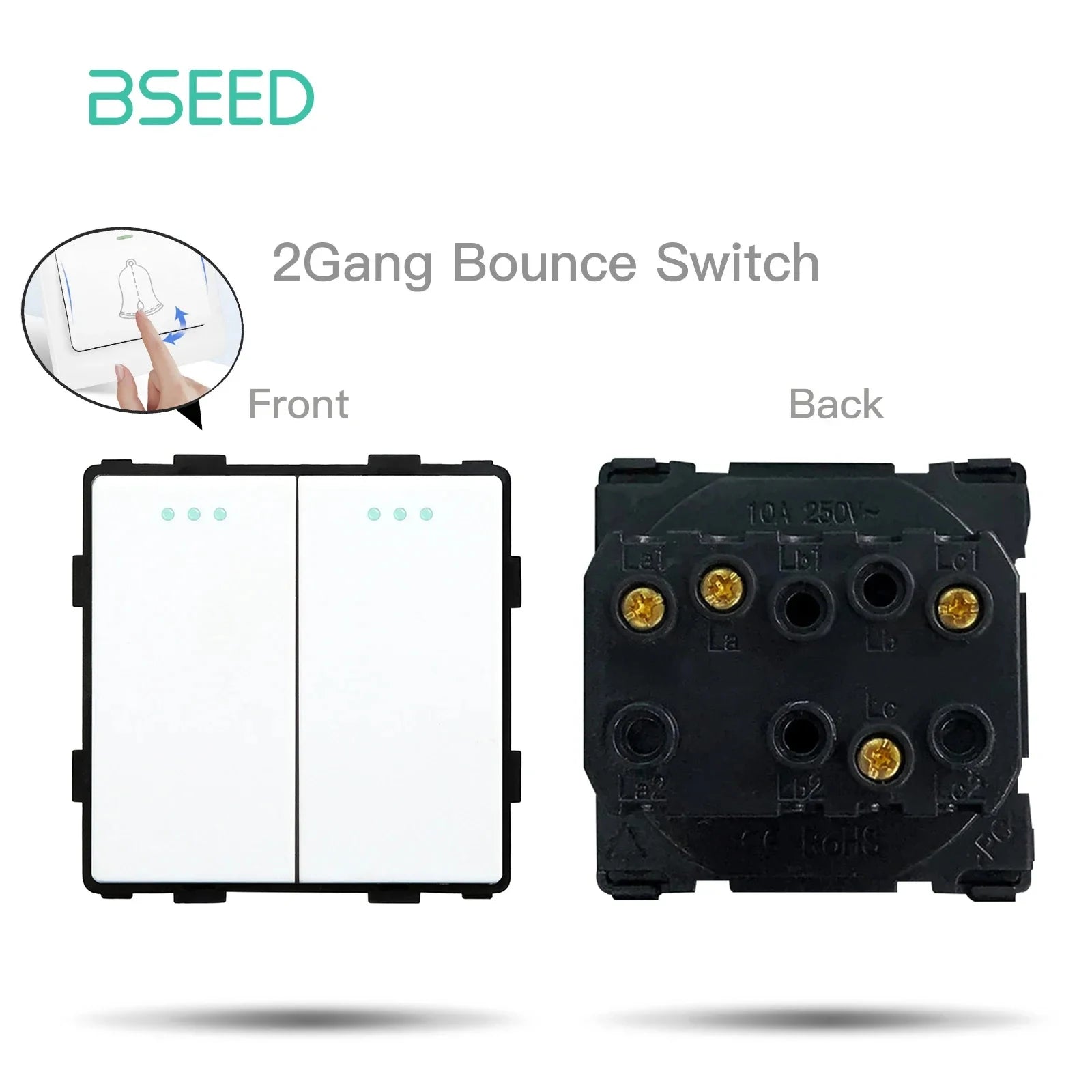 BSEED Glass Frames TV/ST/USB Socket Type-C EU Socket CAT5 RJ45 HDMI Socket Function Parts 1/2Way Mechanical Button Switches Part by MVEnergo
