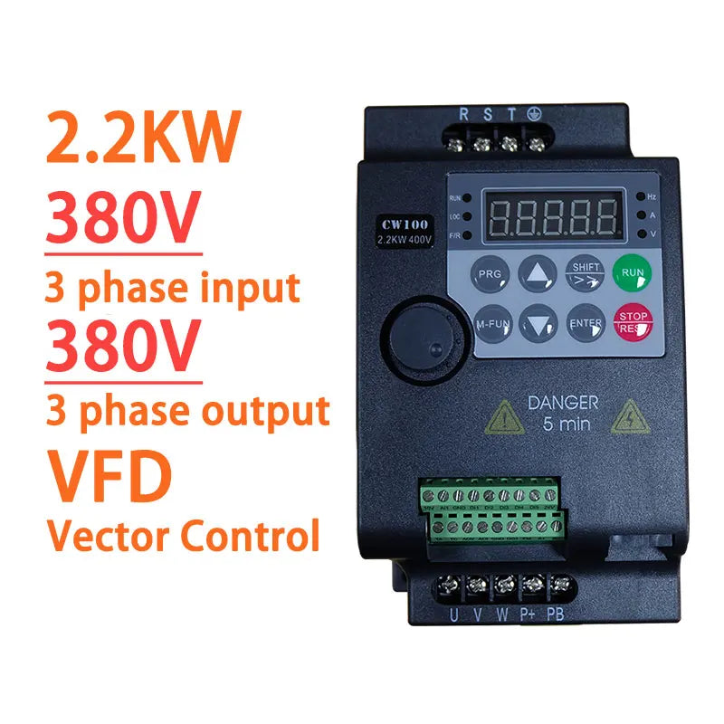 220V 380V VFD Variable Frequency Drive Inverter 0.75/1.5/2.2/3.7/4/5.5KW Vector Control Variator Speed Adjuster Controller by MVEnergo